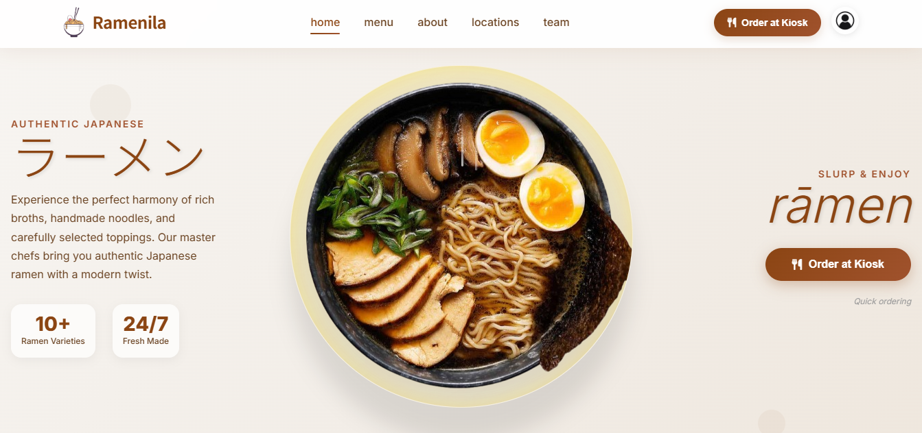 Ramenila Landing Page